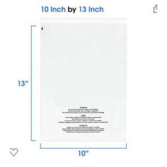 Spartan Industrial Other - Clear poly bags 10”x 13” suffocation warning 100 count
